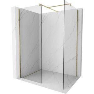 MEXEN/S Kioto Sprchová zástěna WALK-IN 120 x 80 cm, transparent, zlatá 800-120-202-50-00-080 obraz