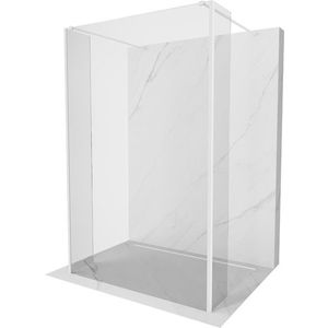 MEXEN/S Kioto Sprchová zástěna WALK-IN volněstojící 90 x 30 x 30 cm, transparent, bílá 800-090-030-222-20-00-030 obraz