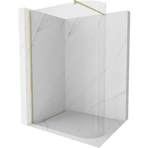 MEXEN/S Kioto Sprchová zástěna WALK-IN Walk-in 100 x 200 cm, transparent 8 mm, zlatá kartáčovaná 800-100-101-55-06 obraz