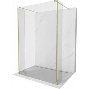 MEXEN/S Kioto Sprchová zástěna WALK-IN volněstojící 90 x 30 x 30 cm, transparent, zlatá 800-090-030-222-50-00-030 obraz