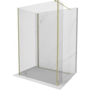 MEXEN/S Kioto Sprchová zástěna WALK-IN 90 x 80 x 40 cm, transparent, zlatá 800-090-080-221-50-00-040 obraz