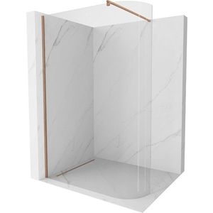 MEXEN/S Kioto Sprchová zástěna WALK-IN Walk-in 100 x 200 cm, transparent 8 mm, měď kartáčovaná 800-100-101-65-06 obraz