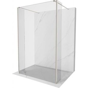 MEXEN/S Kioto Sprchová zástěna WALK-IN volněstojící 90 x 30 x 30 cm, transparent, nikl kartáčovaná 800-090-030-222-97-00-030 obraz