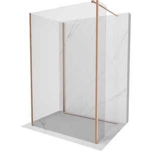 MEXEN/S Kioto Sprchová zástěna WALK-IN 90 x 70 x 30 cm, transparent, měď kartáčovaná 800-090-070-221-65-00-030 obraz