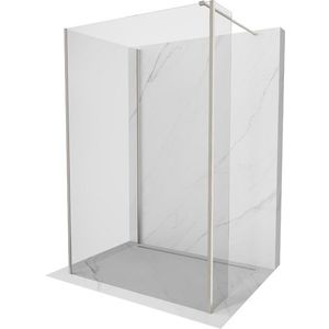 MEXEN/S Kioto Sprchová zástěna WALK-IN 90 x 70 x 30 cm, transparent, nikl kartáčovaná 800-090-070-221-97-00-030 obraz