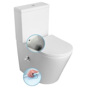 SAPHO PACO CLEANWASH WC kombi, integrovaná baterie a bidet. sprška, spodní/zadní odpad, bílá PC1012RX obraz