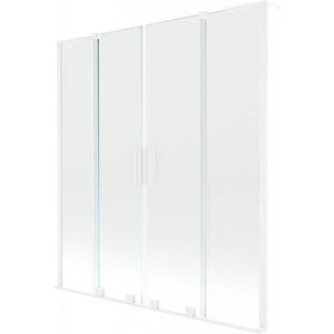 MEXEN/S Velar L Duo dvoukřídlá posuvná vanová zástěna 140 x 150 cm, transparent, bílá 896-140-003-02-20 obraz