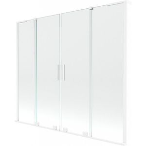 MEXEN/S Velar L Duo dvoukřídlá posuvná vanová zástěna 170 x 150 cm, transparent, bílá 896-170-003-02-20 obraz