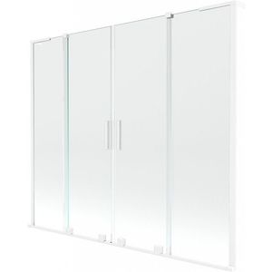 MEXEN/S Velar L Duo dvoukřídlá posuvná vanová zástěna 180 x 150 cm, transparent, bílá 896-180-003-02-20 obraz