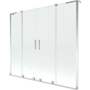 MEXEN/S Velar L Duo dvoukřídlá posuvná vanová zástěna 200 x 150 cm, transparent, chrom 896-200-003-02-01 obraz