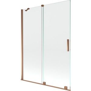 MEXEN/S Velar Dvoukřídlá posuvná vanová zástěna 130 x 150 cm, transparent, růžové zlato 896-130-000-01-60 obraz