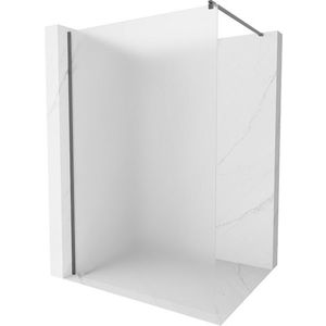 MEXEN/S Kioto Sprchová zástěna WALK-IN 70 x 200 cm, dekor 8 mm, grafit kartáčovaná 800-070-101-66-30 obraz