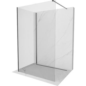 MEXEN/S Kioto Sprchová zástěna WALK-IN 90 x 80 cm, transparent, grafit kartáčovaná 800-090-212-66-00-080 obraz