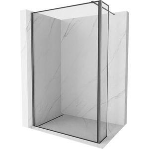 MEXEN/S Kioto Sprchová zástěna WALK-IN 90 x 30 cm, černý vzor, grafit kartáčovaná 800-090-212-66-70-030 obraz