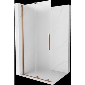 MEXEN/S Velar Sprchová zástěna posuvná Walk-in 90 x 200 cm, dekor 8 mm, růžové zlato 871-090-000-33-60 obraz