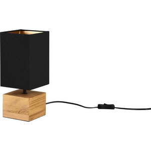 Stolní lampa s textilním stínidlem v černo-přírodní barvě (výška 30 cm) Woody – Trio obraz