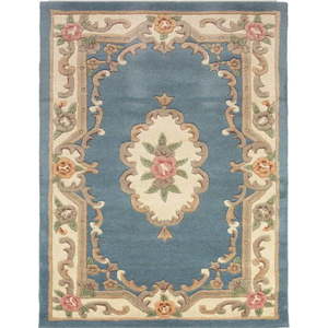 Modrý vlněný koberec Flair Rugs Aubusson, 75 x 150 cm obraz