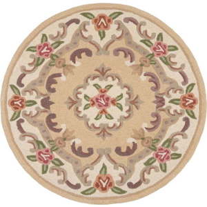 Béžový vlněný koberec Flair Rugs Aubusson, ⌀ 120 cm obraz