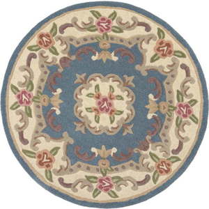 Modrý vlněný koberec Flair Rugs Aubusson, ⌀ 120 cm obraz