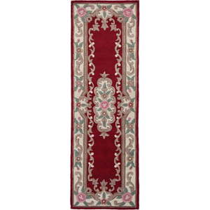 Červený vlněný koberec Flair Rugs Aubusson, 67 x 210 cm obraz