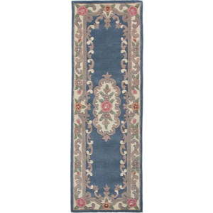 Modrý vlněný koberec Flair Rugs Aubusson, 67 x 210 cm obraz