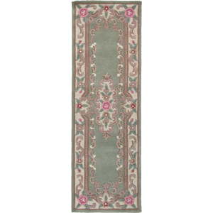 Zelený vlněný běhoun Flair Rugs Aubusson, 67 x 210 cm obraz