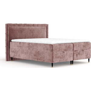 Růžová boxspring postel s úložným prostorem 200x200 cm Voyage – Maison de Rêve obraz