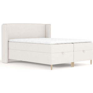 Krémová boxspring postel s úložným prostorem 160x200 cm Monpelli – Maison de Rêve obraz