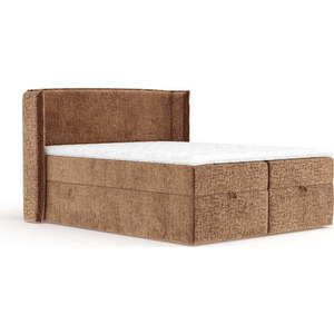 Oranžová boxspring postel s úložným prostorem 200x200 cm Passion – Maison de Rêve obraz