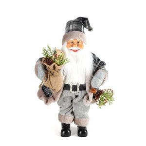 ArtFir Vánoční dekorace SANTA CLAUS 82C | šedá/bílá 27 x 12 x 40 cm obraz