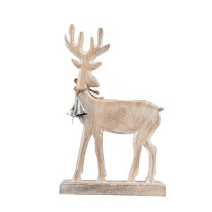 4Home Dekorace z mangového dřeva Nordic Reindeer, 33 cm obraz