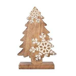 4Home Dekorace z mangového dřeva Snowflake Tree, 33 cm obraz