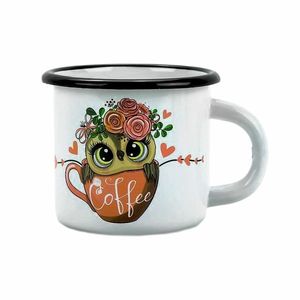 Belis Smaltovaný hrnek Sova coffee, 7 cm, 0, 25 l obraz