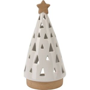 Porcelánový svícen na čajovou svíčku Christmas tree bílá, 10 x 20 cm obraz