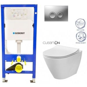 GEBERIT DuofixBasic s matným tlačítkem DELTA21 + WC CERSANIT CLEANON CITY 458.103.00.1 21MA CI1 obraz