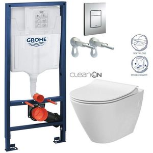 Rapid SL pro závěsné WC 38528SET s chromovou deskou + WC CERSANIT CLEANON CITY 38772001 CI1 obraz