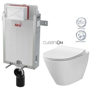 ALCADRAIN Renovmodul předstěnový instalační systém bez tlačítka + WC CERSANIT CLEANON CITY AM115/1000 X CI1 obraz