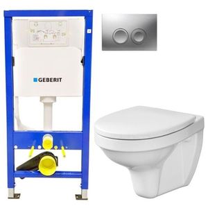 GEBERIT Duofix tlačítko DELTA21 matné WC CERSANIT DELFI + SEDÁTKO 458.103.00.1 21MA DE1 obraz