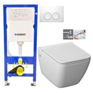 GEBERIT DuofixBasic s bílým tlačítkem DELTA21 + WC JIKA PURE + SEDÁTKO DURAPLAST 458.103.00.1 21BI PU1 obraz