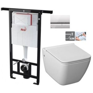 ALCADRAIN Jádromodul předstěnový instalační systém s chromovým tlačítkem M1721 + WC JIKA PURE + SEDÁTKO DURAPLAST AM102/1120 M1721 PU1 obraz