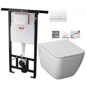 ALCADRAIN Jádromodul předstěnový instalační systém s bílým tlačítkem M1710 + WC JIKA PURE + SEDÁTKO SLOWCLOSE AM102/1120 M1710 PU2 obraz