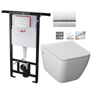 ALCADRAIN Jádromodul předstěnový instalační systém s chromovým tlačítkem M1721 + WC JIKA PURE + SEDÁTKO SLOWCLOSE AM102/1120 M1721 PU2 obraz