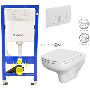 Geberit Duofix tlačítko DELTA51 BÍLÉ WC CERSANIT COLOUR + SEDÁTKO 458.103.00.1 51BI CN1 obraz