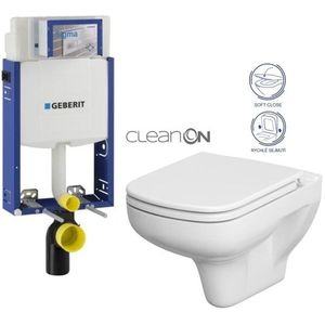 GEBERIT KOMBIFIX ECO, nádržka UP 320 bez tlačítka + WC CERSANIT CLEANON COLOUR + SEDÁTKO 110.302.00.5 CN1 obraz