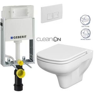 Geberit KOMBIFIX Basic tlačítko DELTA 50 Bílé WC CERSANIT COLOUR + SEDÁTKO 110.100.00.1 50BI CN1 obraz