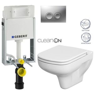 GEBERIT KOMBIFIXBasic vč. matného tlačítka DELTA 25 + WC CERSANIT CLEANON COLOUR + SEDÁTKO 110.100.00.1 21MA CN1 obraz