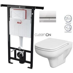 ALCADRAIN Jádromodul předstěnový instalační systém s chromovým tlačítkem M1721 + WC CERSANIT CLEANON COLOUR + SEDÁTKO AM102/1120 M1721 CN1 obraz