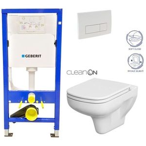 Geberit Duofix tlačítko DELTA51 BÍLÉ WC CERSANIT COLOUR + SEDÁTKO 458.103.00.1 51BI CN1 obraz