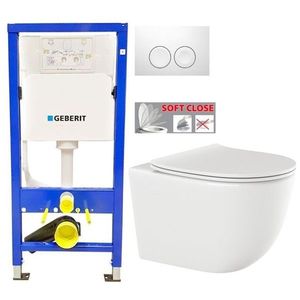 GEBERIT DuofixBasic s bílým tlačítkem DELTA21 + WC INVENA TINOS + SEDÁTKO 458.103.00.1 21BI NO1 obraz