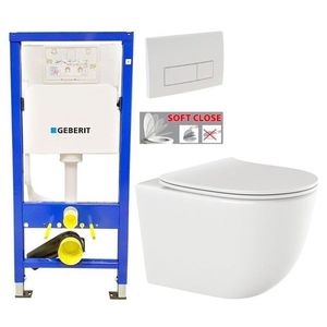 GEBERIT DuofixBasic s bílým tlačítkem DELTA51 + WC INVENA TINOS + SEDÁTKO 458.103.00.1 51BI NO1 obraz